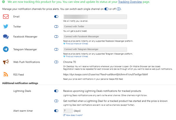 Tracking amazon Keepa